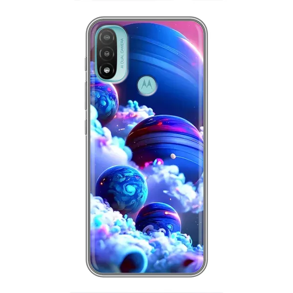 Чехол с рисунком «Синие планеты» для Motorola MOTO E20 Чехол с рисунком «Синие планеты» для Motorola MOTO E20
