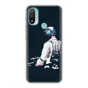 Силиконовый чехол с картинкой "Герой Pubg" на Motorola MOTO E20 (В экиперовке)