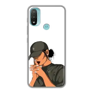 Силіконовый Чохол на Motorola MOTO E20 з картинкой Модных девушек (У зеленому)