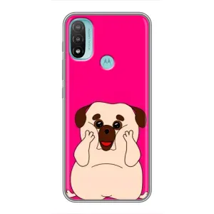 Чехол (ТПУ) Милые собачки для Motorola MOTO E20 (Веселый Мопсик)