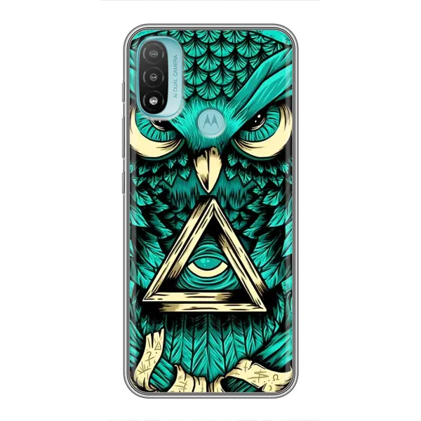 Чехол с рисунком «Зеленая сова» для Motorola MOTO E20 Чехол с рисунком «Зеленая сова» для Motorola MOTO E20