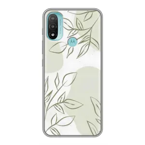 Чохол квітковий дизайн для Motorola MOTO E20 (Зелений дизайн)