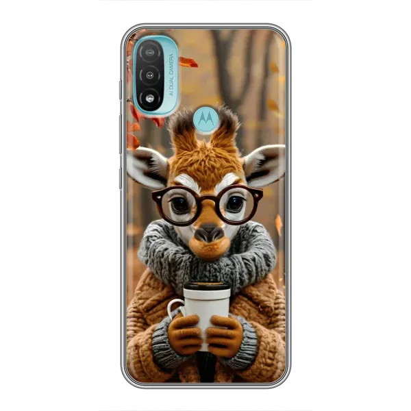 Чехол с рисунком «Жираф с кофе» для Motorola MOTO E20 Чехол с рисунком «Жираф с кофе» для Motorola MOTO E20