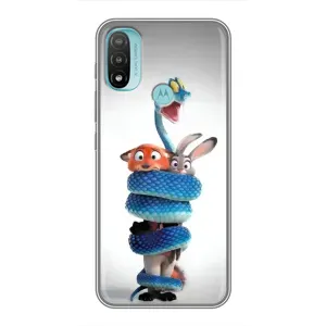 Силиконовый чехол с принтом Зоотрополіс для Motorola MOTO E20 (Змея Зоо)