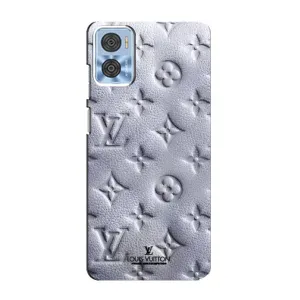 Текстурный Чехол Louis Vuitton для Моторола Мото Е22 (Белый ЛВ)