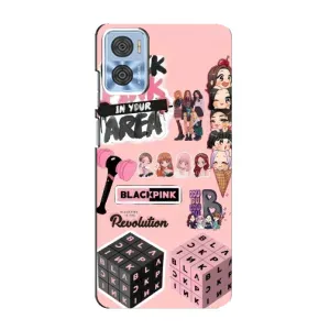 Чохли з картинкою для Motorola MOTO E22 (BLACK PINK колаж)