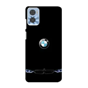 Силіконовий бампер з картинкою машини на Motorola MOTO E22 (Чорний BMW)