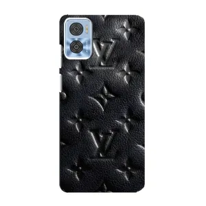 Текстурный Чехол Louis Vuitton для Моторола Мото Е22 (Черный ЛВ)