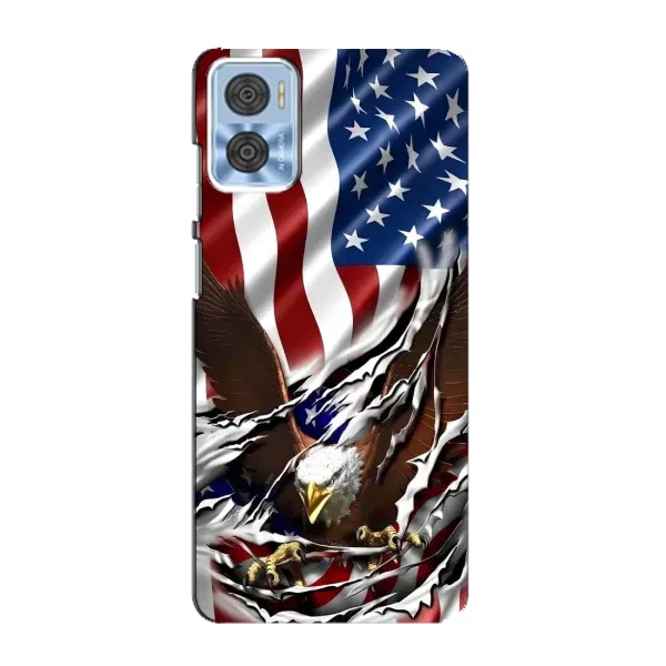 Чехол с рисунком «Флаг USA» для Motorola MOTO E22