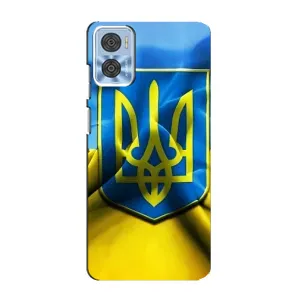 Чехол с картинкой (Патриотический ГЕРБ) на Motorola MOTO E22 (Герб и Флаг Украины)
