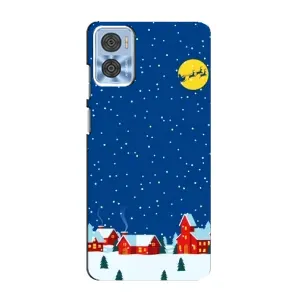 Силіконовий бампер на різдво для Motorola MOTO E22 (Місто в снігу)