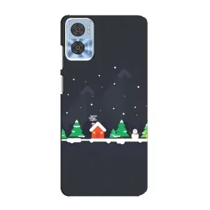 Силіконовий бампер на різдво для Motorola MOTO E22 (Місто зимове)