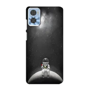 Силиконовый Чехол с принтом "Космонавты" на Motorola MOTO E22 (Космонавт романтик)
