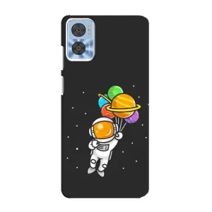 Силиконовый Чехол с принтом "Космонавты" на Motorola MOTO E22 (Космонавт с шариками)