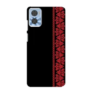 Силиконовый Чехол на Motorola MOTO E22 (Красная Вышиванка)