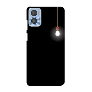 Чехол с картинками на черном фоне для Motorola MOTO E22 (Лампочка)