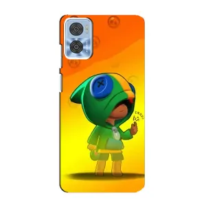 Чехол Бравл Старс для Motorola MOTO E22 (LEON в кофте)