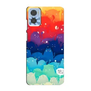 Силіконовий чохол з котиком для Motorola MOTO E22 (Mew)