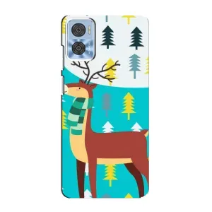 Силіконовий бампер з картинкою звірів для Motorola MOTO E22 (Олень із шарфом)