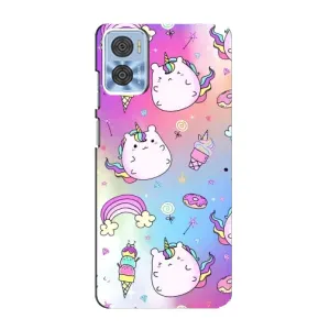 Чехол Unicorn на Motorola MOTO E22 (Радуга и Единорог)