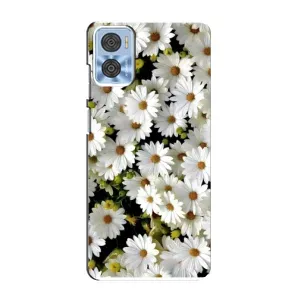 Чехол с ромашками на Motorola MOTO E22 (Рамка в ромашках)