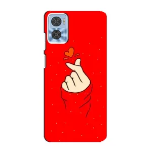 Чохол (Знак сердечка) для Motorola MOTO E22 (Сердечко на червоному)