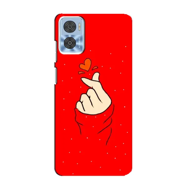 Чехол с рисунком «Сердце на красном» для Motorola MOTO E22 Чехол с рисунком «Сердце на красном» для Motorola MOTO E22