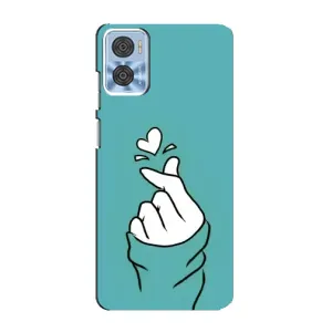 Чохол (Знак сердечка) для Motorola MOTO E22 (Сердечко на бірюзовому)