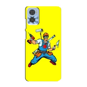Силиконовый бампер (Работники) на Motorola MOTO E22 (Строитель)