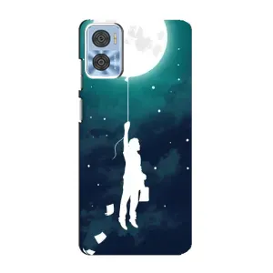 Чехол (ТПУ) с планетами на Motorola MOTO E22 (To The moon)