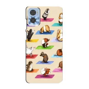 Чехол с Прикольным принтом на Motorola MOTO E22 (Ёга свинок)