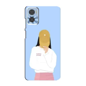 Силіконовый Чохол на Motorola MOTO E22 з картинкой Модных девушек (Жовта кепка)