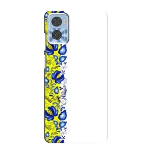 Силиконовый Чехол на Motorola MOTO E22 с картинкой Вышиванки (Желто-синяя вышиванка)