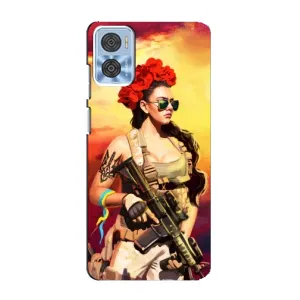ЗСУ Чехлы (TPU) для Motorola MOTO E22 (Женщина солдат)