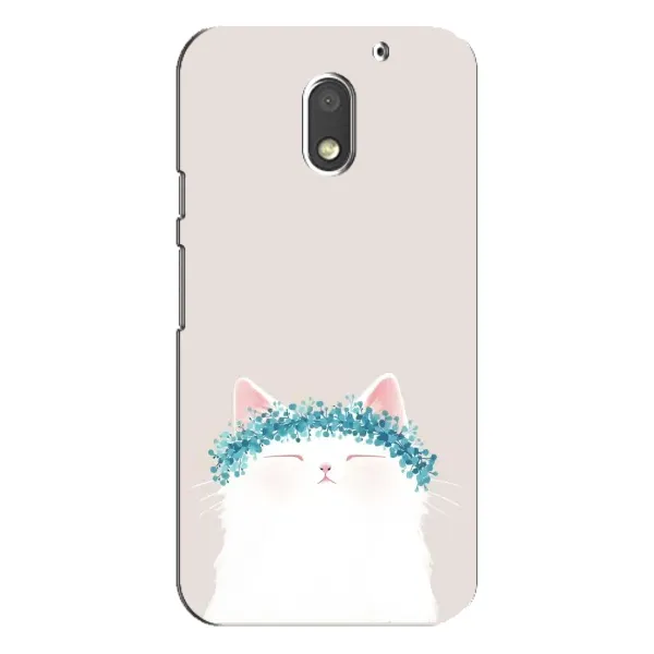 Чехол с рисунком «Белый котик» для Motorola MOTO E3 Чехол с рисунком «Белый котик» для Motorola MOTO E3