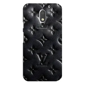 Текстурный Чехол Louis Vuitton для Моторола Мото Е3 (Черный ЛВ)