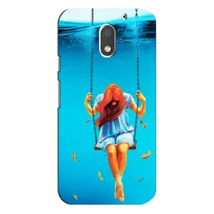Чохол Стильні дівчата на Motorola MOTO E3 (Дівчина на гойдалці)