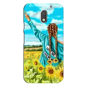 Чохол Стильні дівчата на Motorola MOTO E3 (Дівчина на полі)