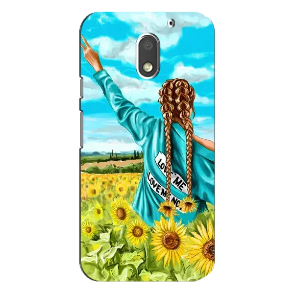 Чехол с рисунком «Девушка на поле» для Motorola MOTO E3 Чехол с рисунком «Девушка на поле» для Motorola MOTO E3