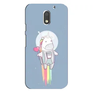 Чехол Unicorn на Motorola MOTO E3 (Единорог космонавт)