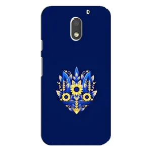 Чохол з картинкою (Патріотичний ГЕРБ) на Motorola MOTO E3 (Герб в квітах)