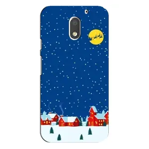 Силіконовий бампер на різдво для Motorola MOTO E3 (Місто в снігу)