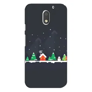 Силіконовий бампер на різдво для Motorola MOTO E3 (Місто зимове)