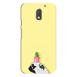 Бампер для Motorola MOTO E3 с картинкой "Песики" (Кактус на голове)