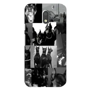 Чехол ДОБЕРМАН для Motorola MOTO E3 (Коллаж Доберман)