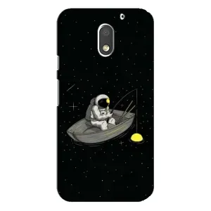 Силиконовый Чехол с принтом "Космонавты" на Motorola MOTO E3 (Космонавт на рыбалке)