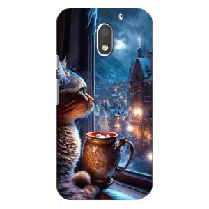 Чехлы на Новый Год Motorola MOTO E3 (Кот новогодний)