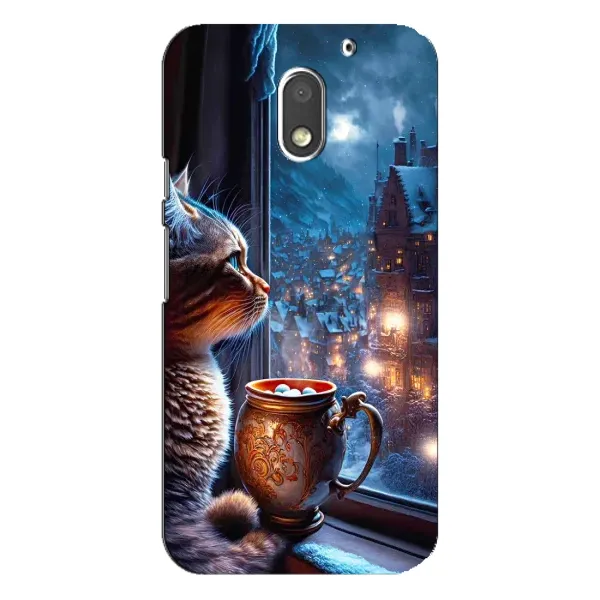 Чехол с рисунком «Кот новогодний» для Motorola MOTO E3 Чехол с рисунком «Кот новогодний» для Motorola MOTO E3