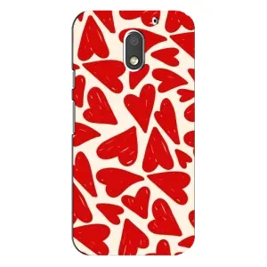 Чехлы с тематикой "Маленькие Сердечки" на Motorola MOTO E3 (Красные сердечка)