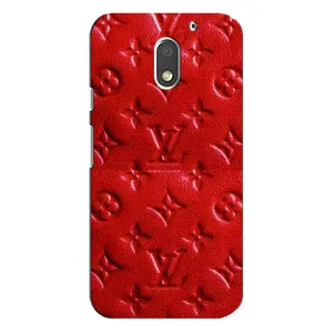 Текстурный Чехол Louis Vuitton для Моторола Мото Е3 (Красный ЛВ)